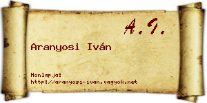 Aranyosi Iván névjegykártya