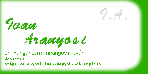 ivan aranyosi business card