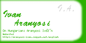 ivan aranyosi business card
